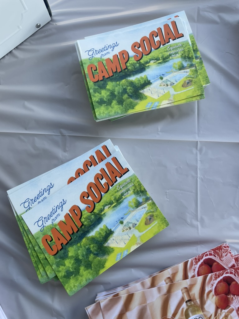 camp social postcard